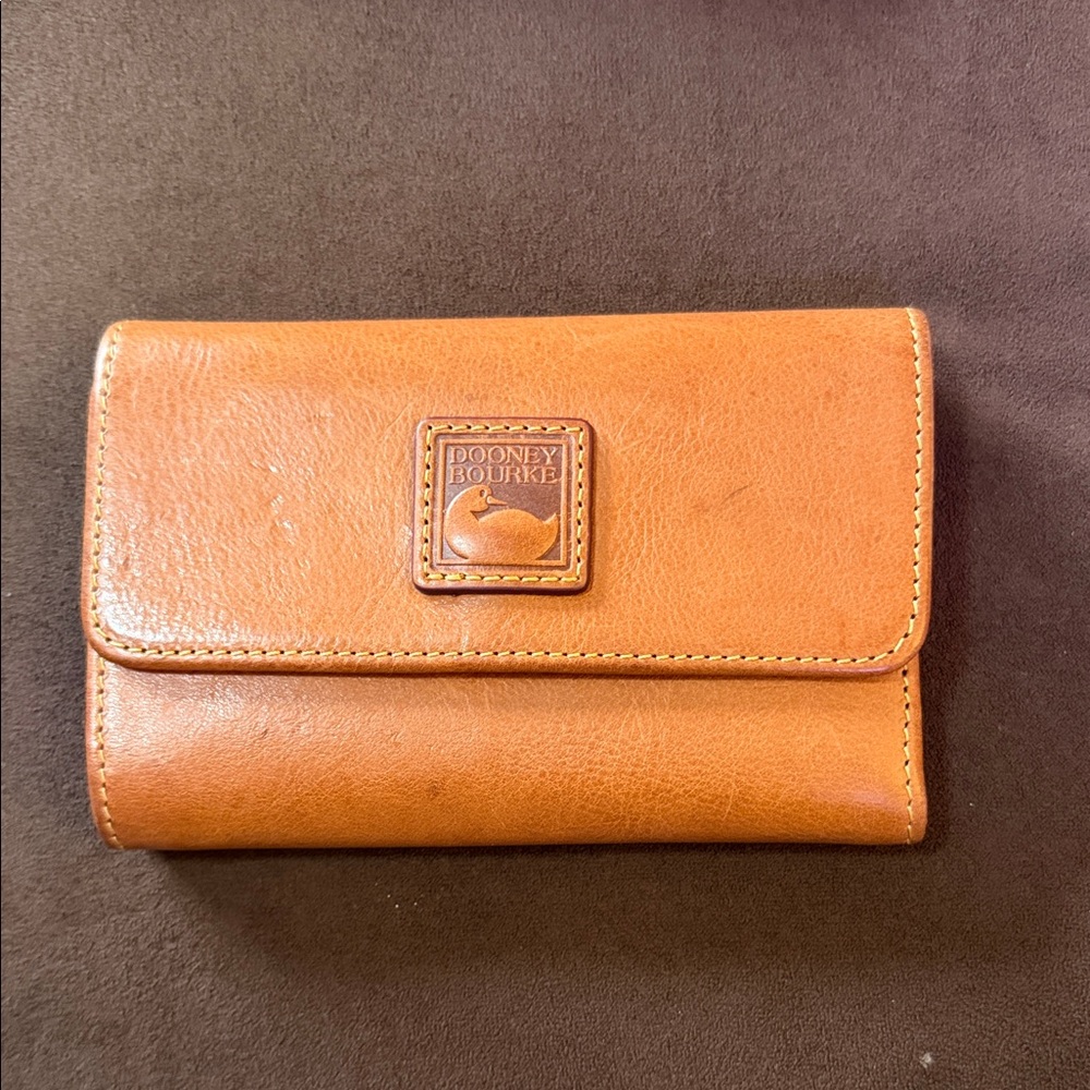 Dooney & Bourke Florentine Flap Brown Leather Wallet